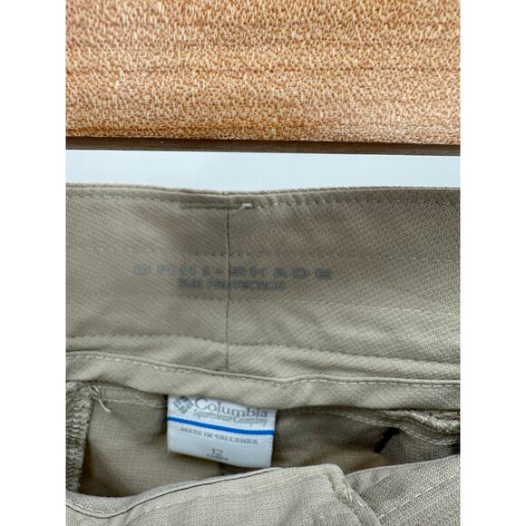 Columbia Women 12S Saturday Trail II Convertible Stretch Pants British Tan Khaki - Picture 8 of 13